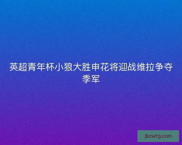 英超青年杯小狼大胜申花将迎战维拉争夺季军